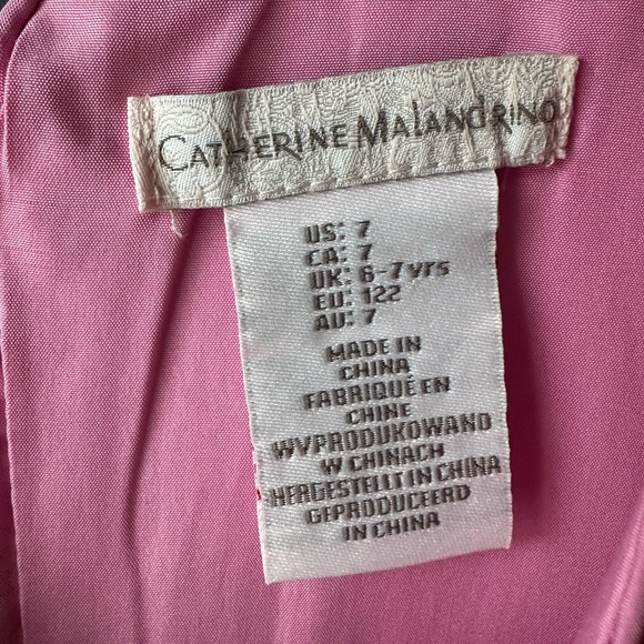 CATHERINE MALANDRINO dress Girls floral Dress size 7 white pink formal like new - Picture 11 of 14